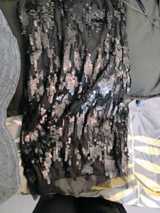 A BLACK SEQUIN DRESS