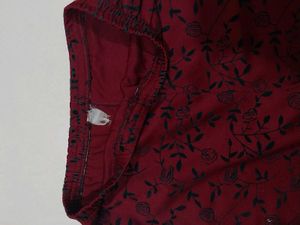 Red Flora Pants