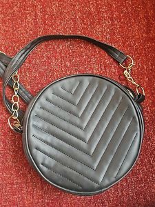 Round Black Sling Bag