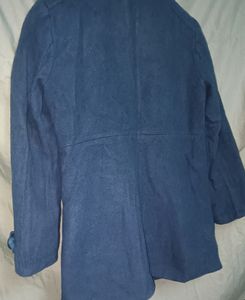 Urgent Sale: Purcian Blue Woolen Trench Coat