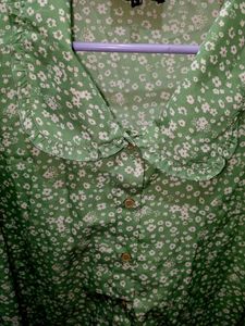 Green Floral Blouse
