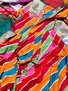 Colorful Striped Anarkali Dress