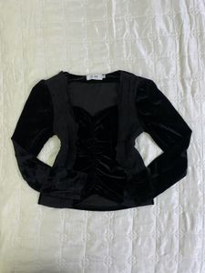 Elegant Black Velvet Top bust 32-34