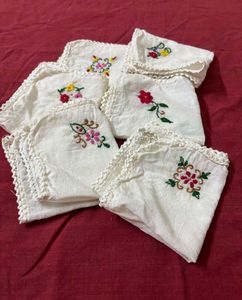 Embroidered Vintage Handkerchief(Set of 6)