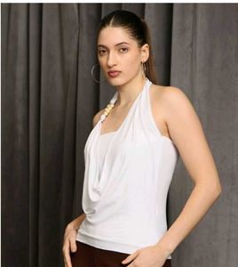 Elegant White Halter Top