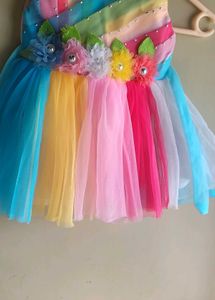 Rainbow Tulle Flower Girl Dress