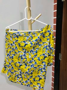 One Shoulder Printed Top