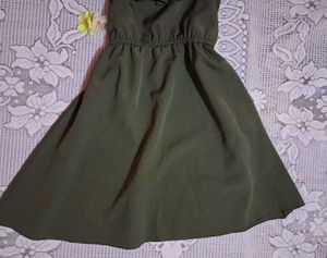 Olive Green Ruffle Dress