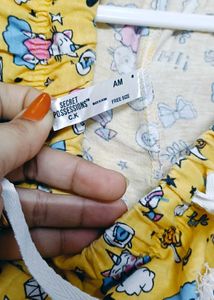 Cute Yellow Bunny Print Pants 3/4
