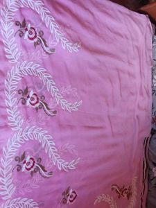 Pink Embroidered Saree