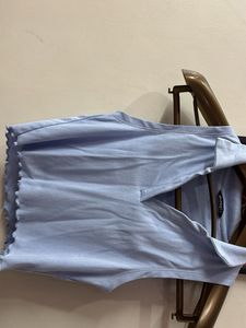 Cute Blue Polo Crop Top