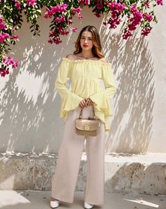Shein Chic Off-Shoulder Yellow Top