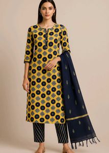 Combo New Boutique Kurta Pant Dupatta For Festive