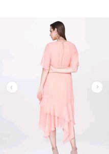 Peach Fit And Flare Dress
