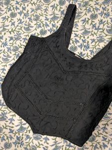 Black Party Crop Top