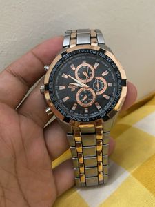Edifice Chronograph Watch - Silver and Gold