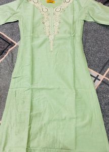 Elegant Light Green Kurta With Dupatta
