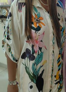 Abstract Print satin Cord Set