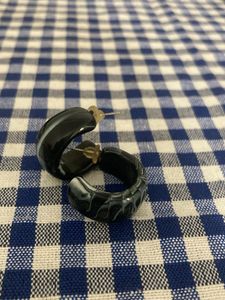 Black &amp; White Resin Hoop Earrings