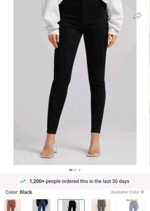 WOMAN BLACK skinny Fit High Rise Clean Stretchable
