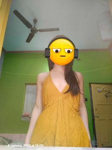 Mustard Halter Backless Mini Dress