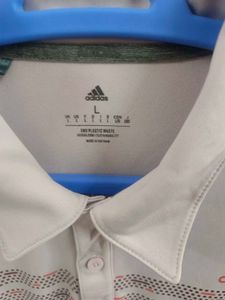 Adidas White Sports T Shirt