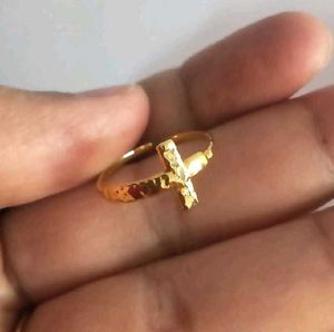 18k Gold Plated Cross Ring