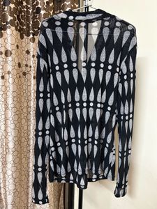 Vintage Black &amp; White Sheer Top