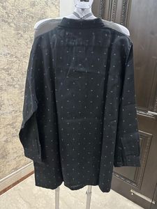 Black Cotton Linen Shirt