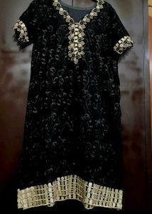Black Golden Suit Salwar &amp; Dupatta For 42 Bust