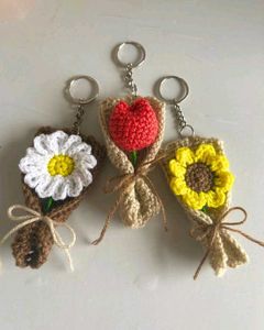 Crochet flower Keychain