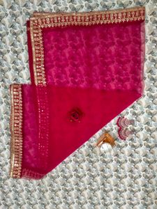 Rani Pink Sequin Dupatta