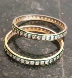 Elegant Gold jadau Kundan Bangles