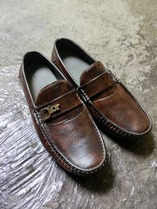 Dior Brown Leather Loafers