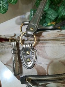 Coach Signature Print Handbag