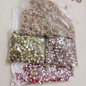 Stones Beads Art Craft Material 150 gm Combo