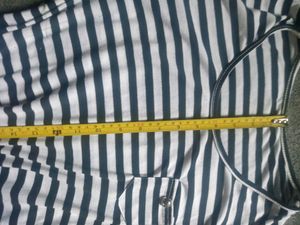 Stripped Dress With Buckle For Belt