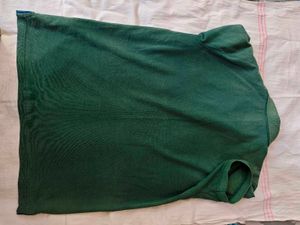 Allen Solly Textured Men Polo Neck Green Tshirt