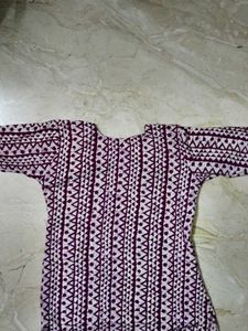 Printed Purple Kurta