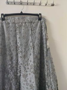 Navy Blue Velvet Embroidered Lehenga Set