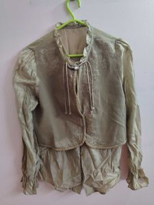 indo western short ruffle kurti
