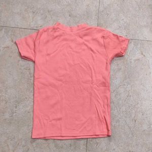Coral Solid Crop Top