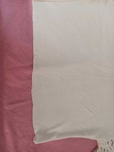 White Very Soft Top With Rose Design On Sleeves