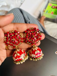Pink Jhumkas