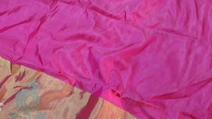 Elegant Pink &amp; Green Saree