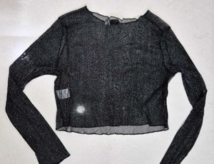 Black Sparkly Crop Top