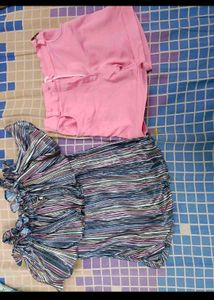 Stylish Top &amp; Fuzzy Jacket for 4-6 years