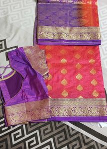 Cotton Silk Saree With Blouse