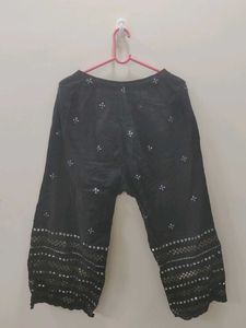 Black Palazzos with Mirror Work