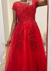 Stunning Red Floral Embellished Gown